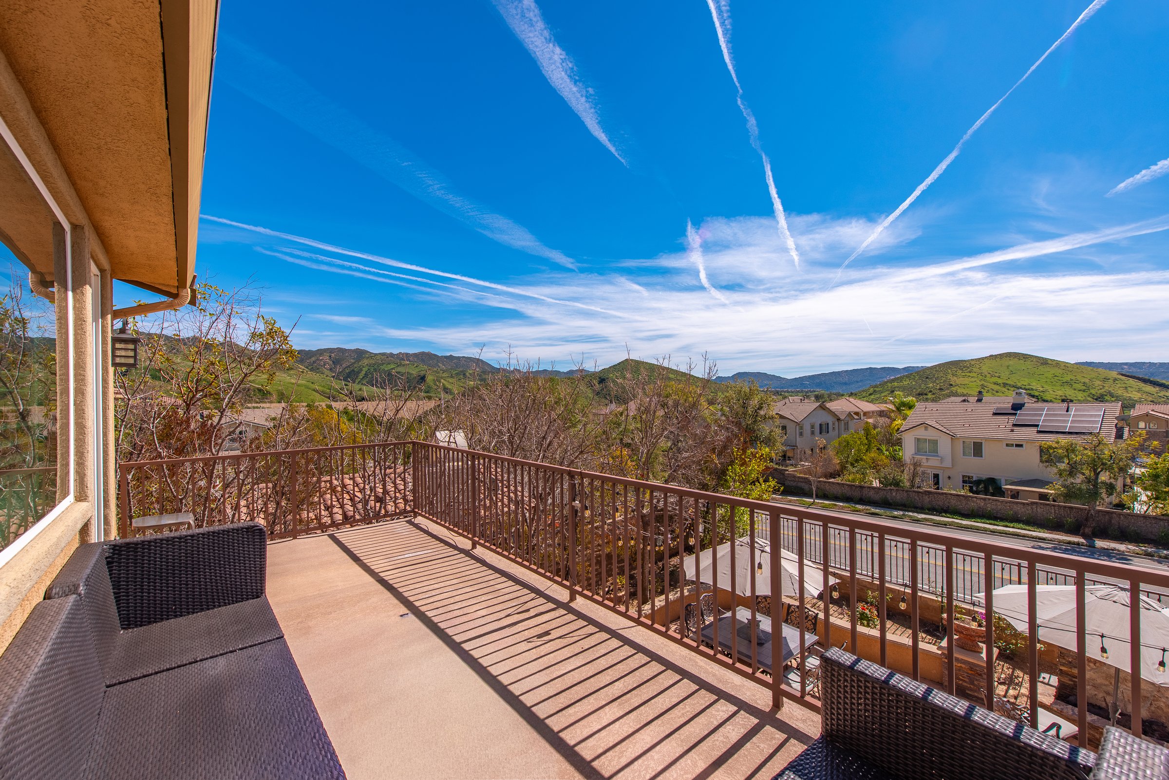 Primary suite balcony view of the hills